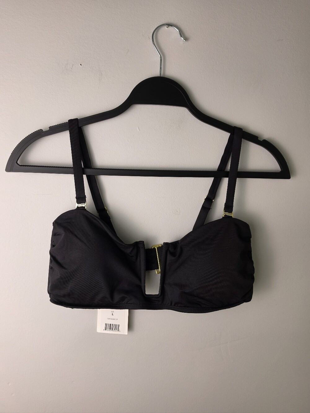 Andie Cartagena Bikini Top Size Large Black NWT